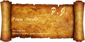 Papp Jenő névjegykártya