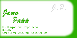 jeno papp business card