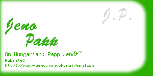 jeno papp business card